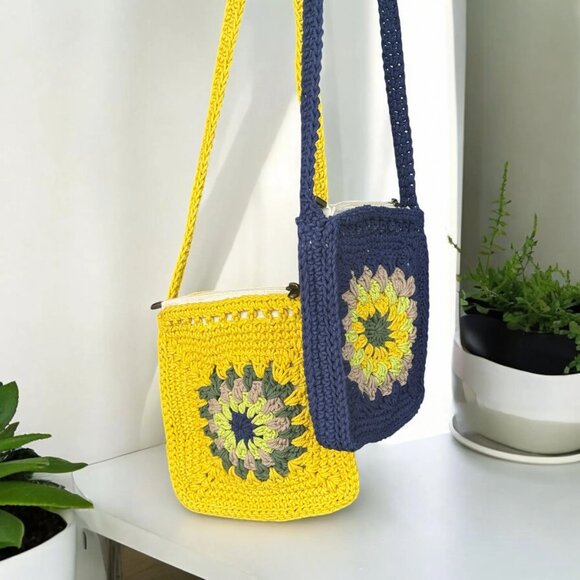 Cotton Handknitted Crochet Sling bag - Picture 2 of 6